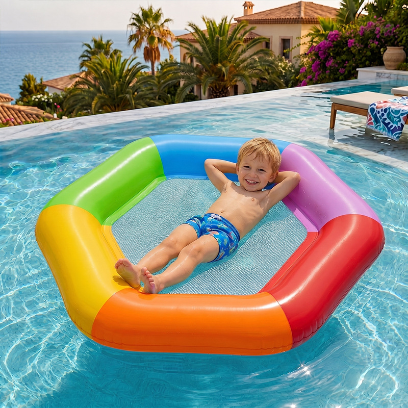 New Hexagon Colorful Inflatabl - Pool Lounger Inflatable ulasan dan harga