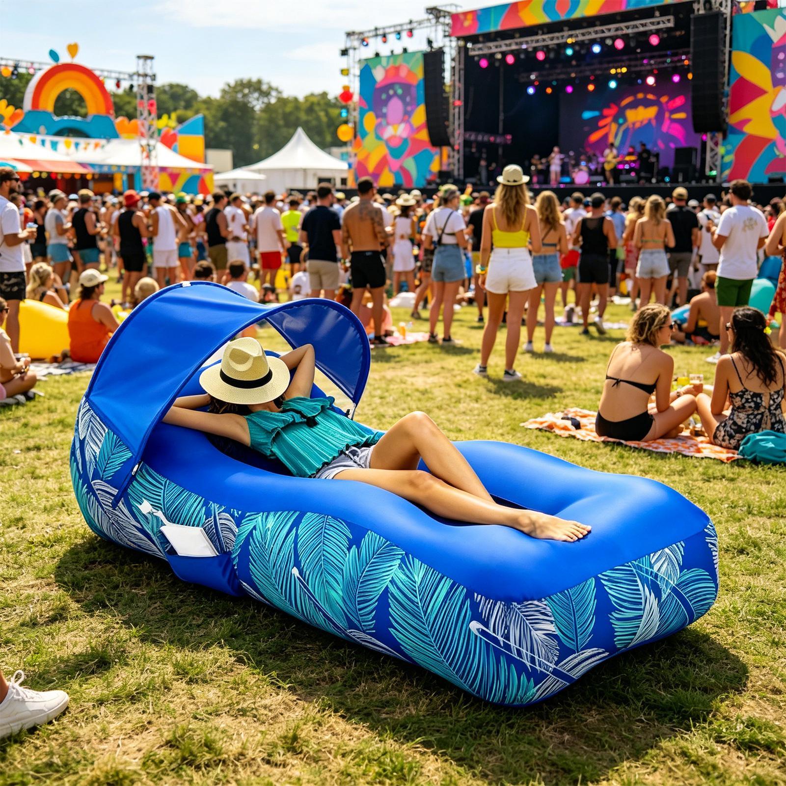 Inflatable Lounger with Sunsha - Pool Lounger Inflatable ulasan dan harga