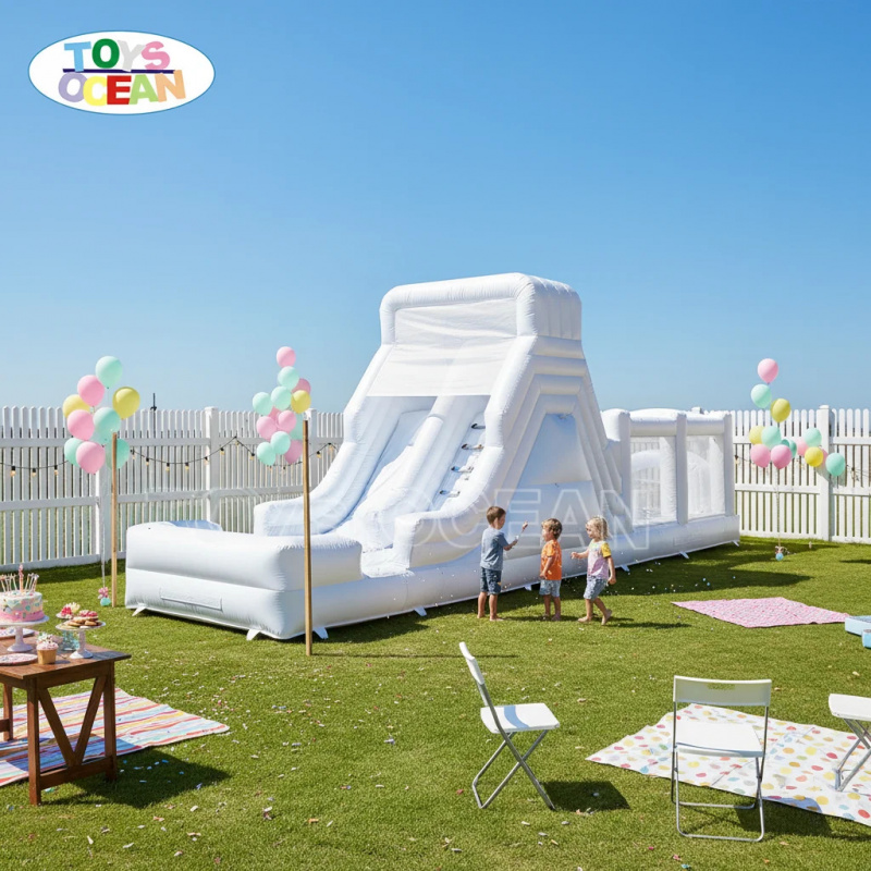 White Inflatable Water Slide w - Water Slide Inflatable ulasan dan harga