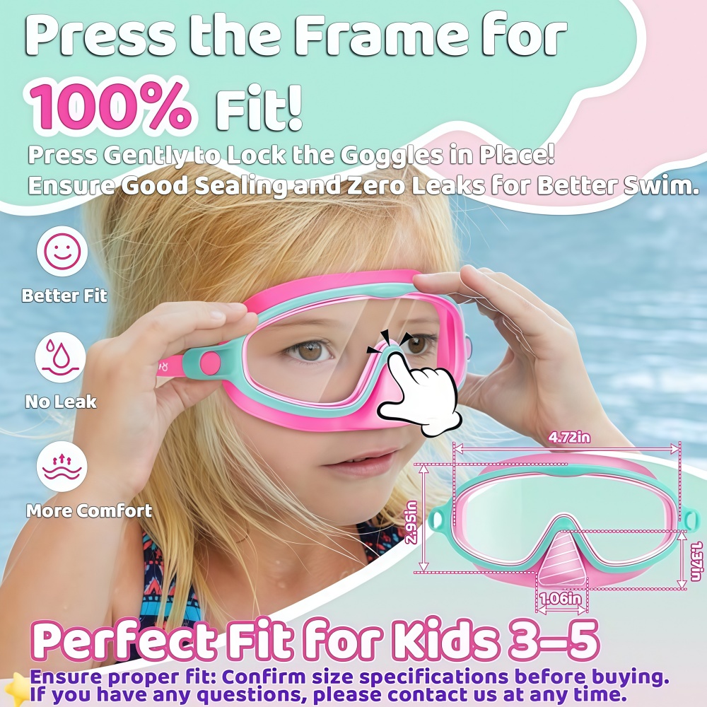 Kids Swim Goggles with Nose Co - Swim Goggles Anti Fog Uv ulasan dan harga