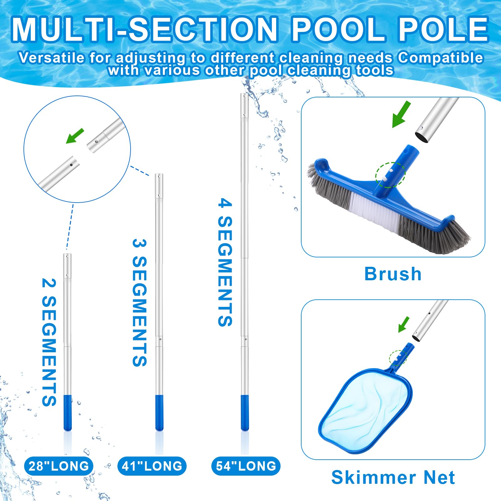 3 Pcs Pool Cleaning Kit with H - Pool Skimmer Net ulasan dan harga