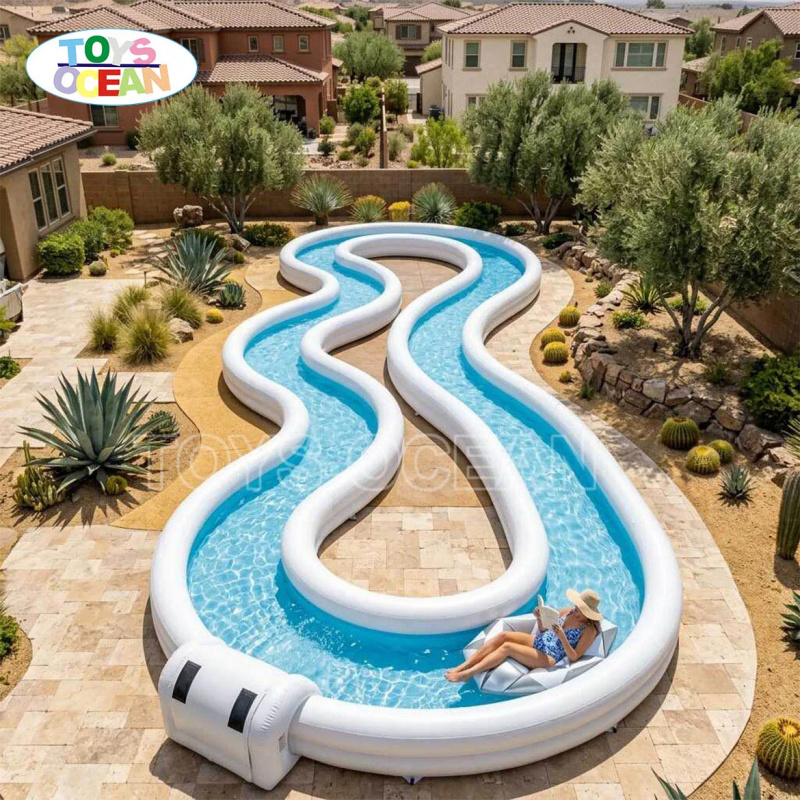 Commercial Inflatable Lazy Riv - Water Slide Inflatable ulasan dan harga