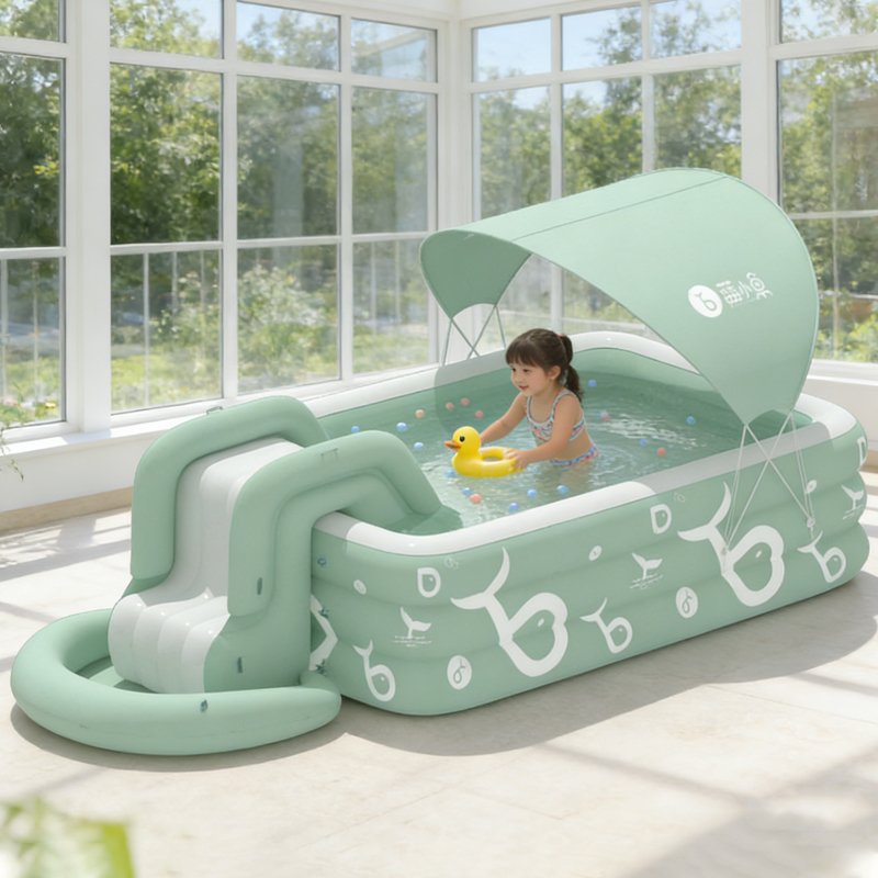 Inflatable Swimming Pool with  - Water Slide Inflatable ulasan dan harga