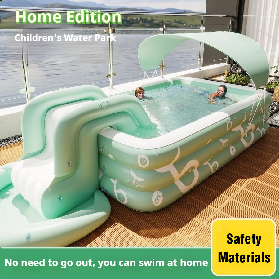 Inflatable Swimming Pool with  - Water Slide Inflatable ulasan dan harga
