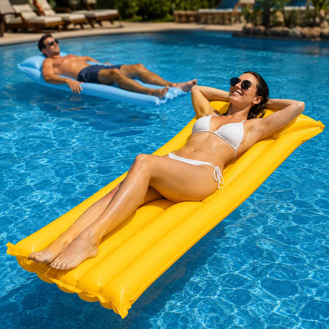 1PC Pool Float Bed Inflatable  - Pool Float Ring Inflatable ulasan dan harga